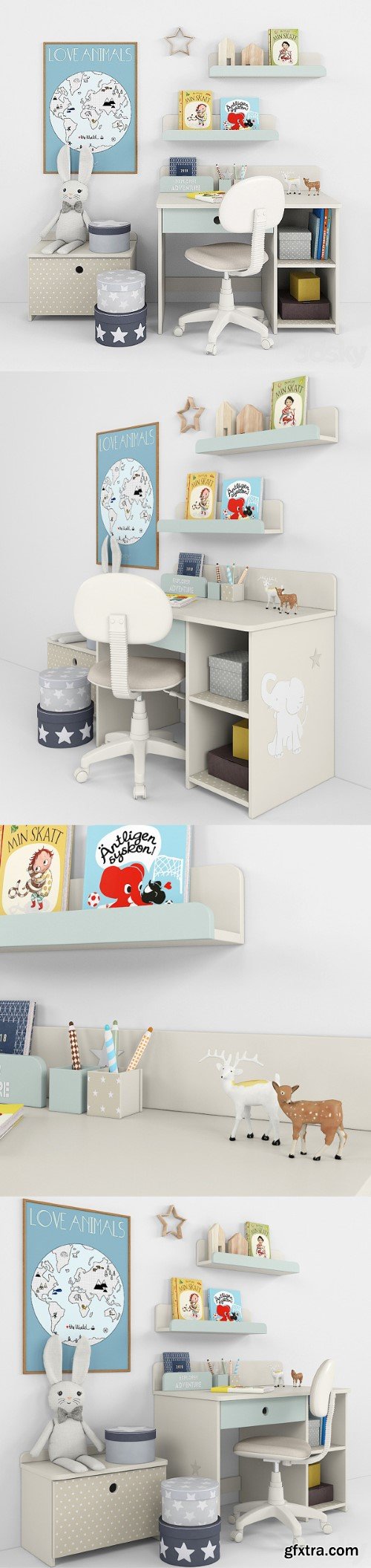 Pro 3DSky - Writing-table and decor for a nursery 12