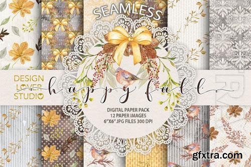 Watercolor Happy Fall digital papers