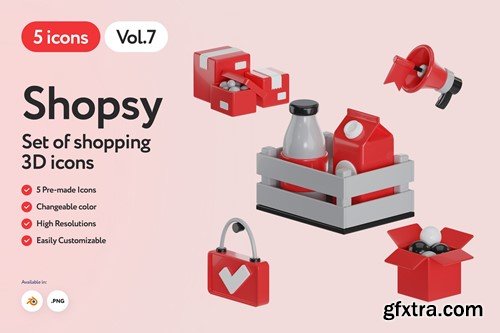 Shopsy - 3D Shopping Icons Vol.7 DJ4RCU8