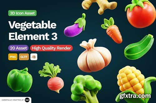 3D Vegetable Element Icon Vol 3 M53GYR9