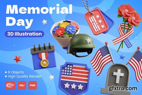 Memorial Day 3D Illustrations ZEXGHQQ