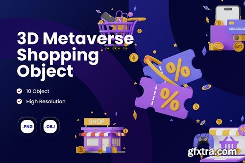 3D Icon Metavere Shopping Illustration Collection K87SKAG