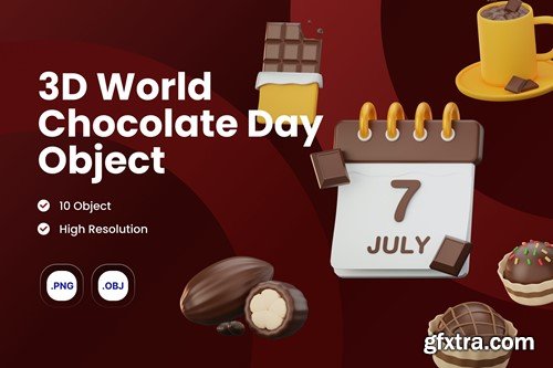 3D Icon World Chocolate Day Illustration Colection WZDSBGP