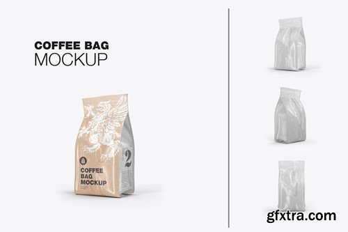 Set Kraft Paper Coffee Bag Mockup EY2ST2B