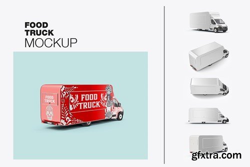 Food Truck Caravan Mockup GKG6TVM