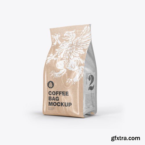 Set Kraft Paper Coffee Bag Mockup EY2ST2B