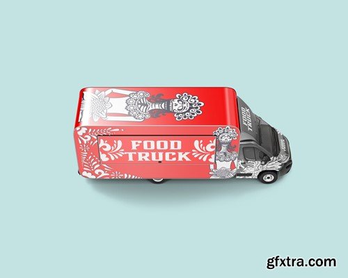 Food Truck Caravan Mockup GKG6TVM