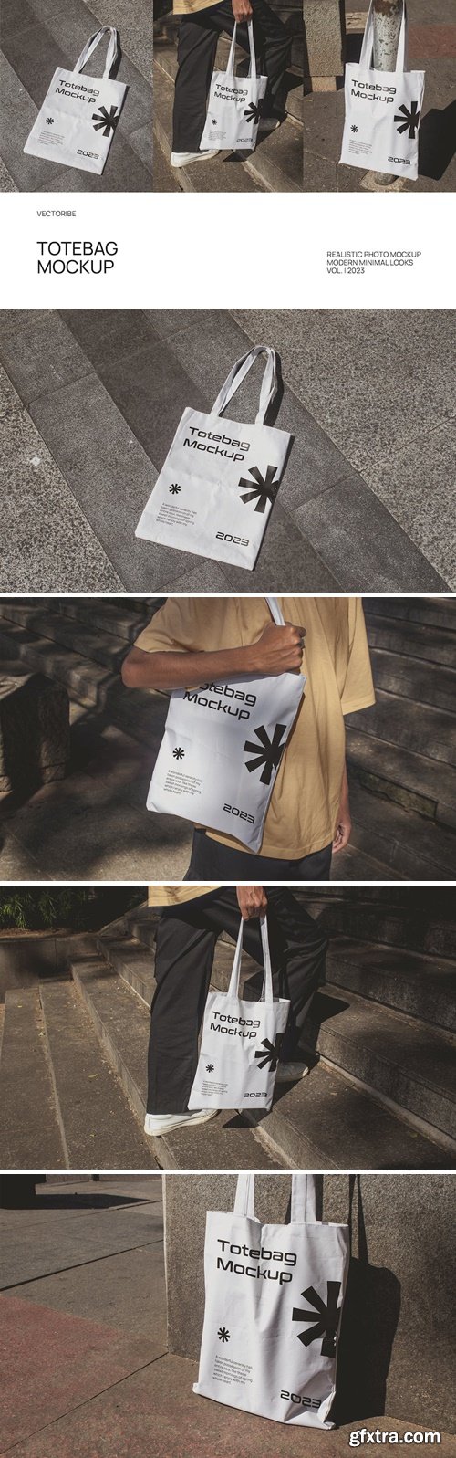 Realistic Totebag Mockup Pack YW8ZMNG