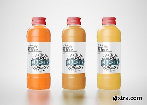 Set of 3 Juice Bottle Mockup V352H2W