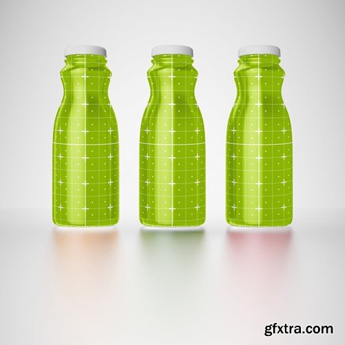 Set of 3 Juice Bottle Mockup V352H2W