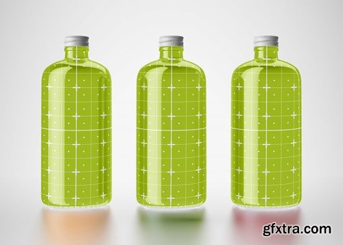 Set of 3 Juice Bottle Mockup V352H2W