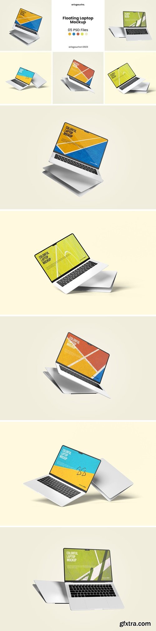 Floating Laptop Mockup V2 3ZWKGMK