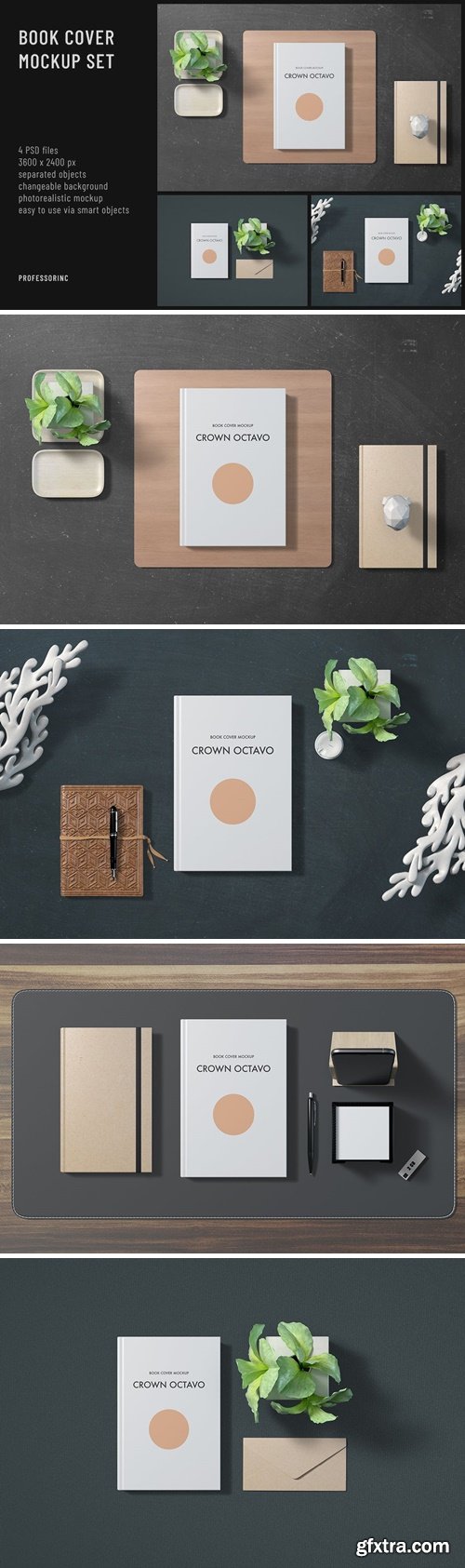 Book Cover Mockup Set 37AHRGY