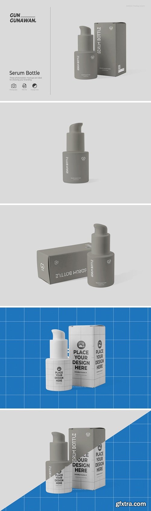 Cosmetic Serum Bottle Mockup WTNKQ44