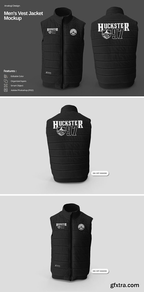 Men\'s Vest Jacket Mockup FB3TWEP