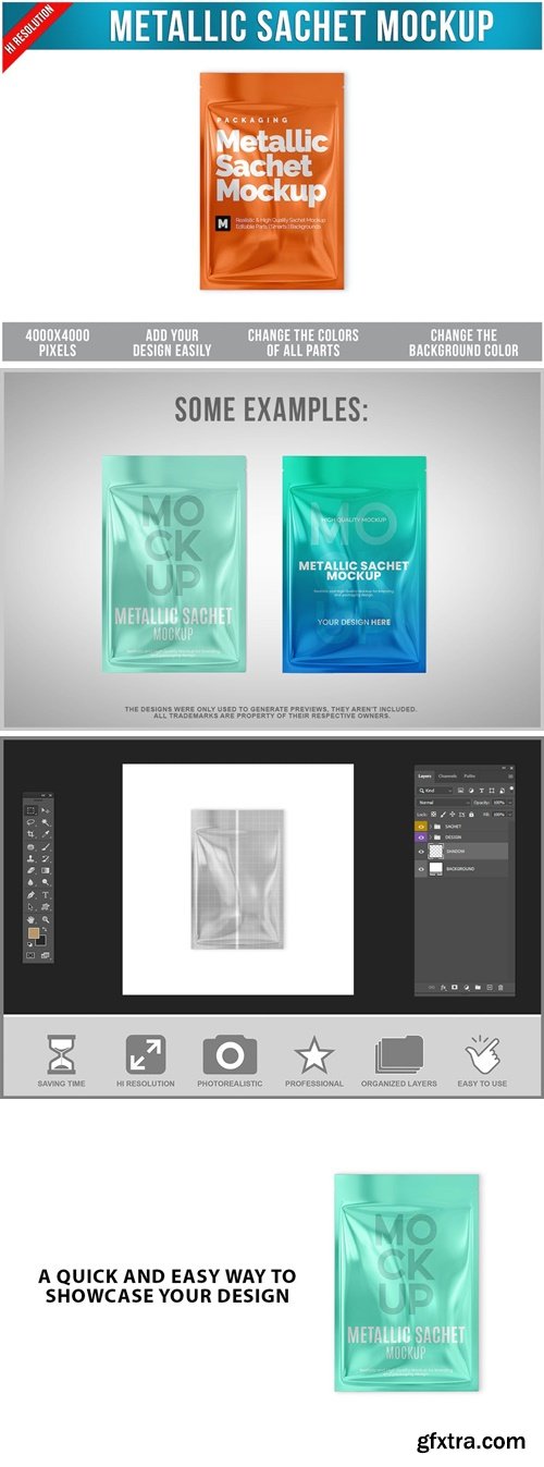 Metallic Sachet Mockup P86AKZV