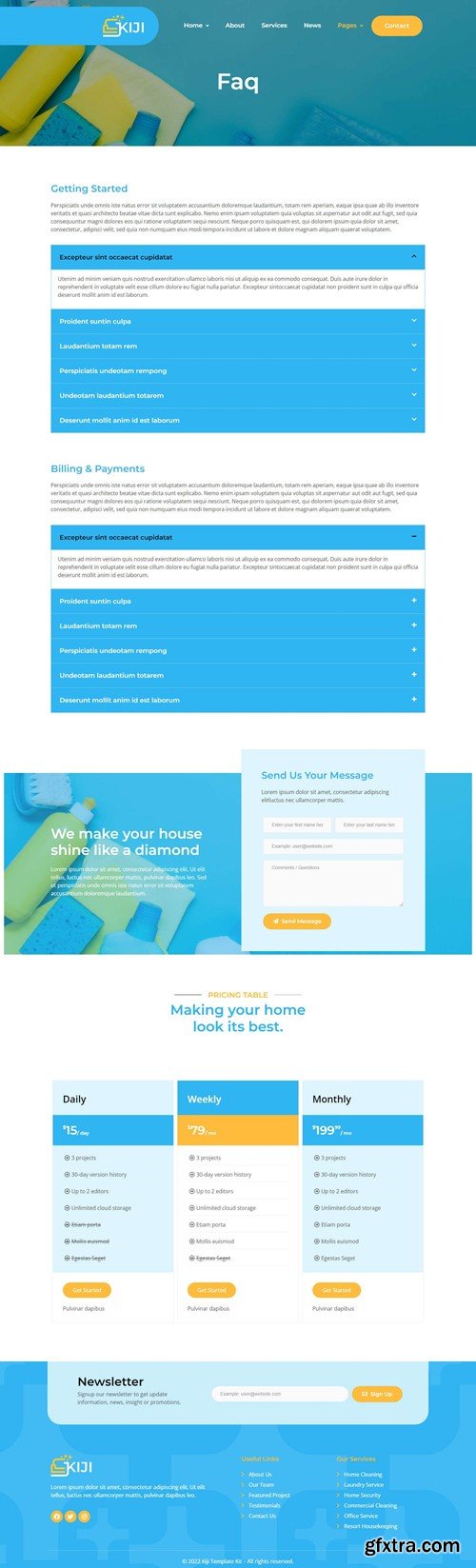 Kiji - Houskeeping & Cleaning Services Elementor Template Kit ZV6T5MH