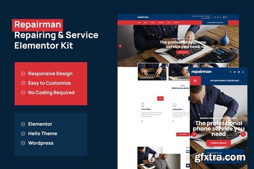 Repairman - Gadget Repair & Service Elementor Template Kit FVA2393