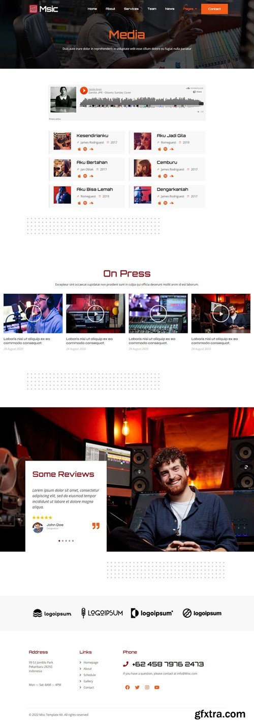 Msic - Music Studio Elementor Template Kit E9ZBNBR