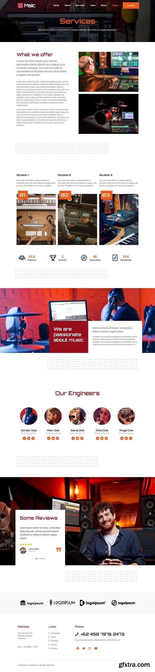 Msic - Music Studio Elementor Template Kit E9ZBNBR