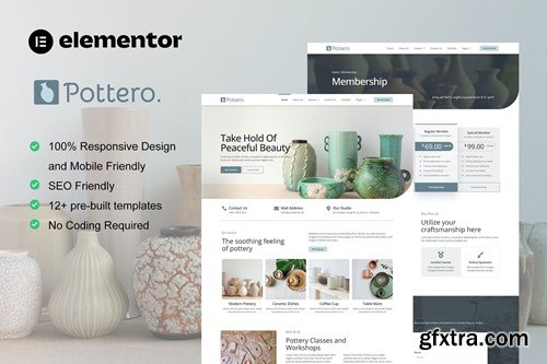 Pottero - Pottery & Ceramics Studio Elementor Template Kit BTDLLCQ