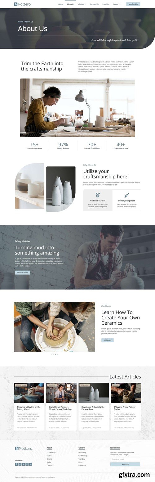 Pottero - Pottery & Ceramics Studio Elementor Template Kit BTDLLCQ