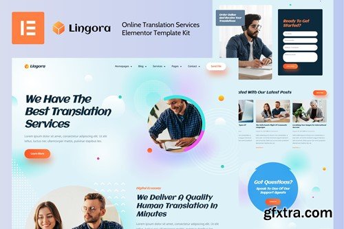 Lingora - Online Translation Services Elementor Template Kit S8YHE5G