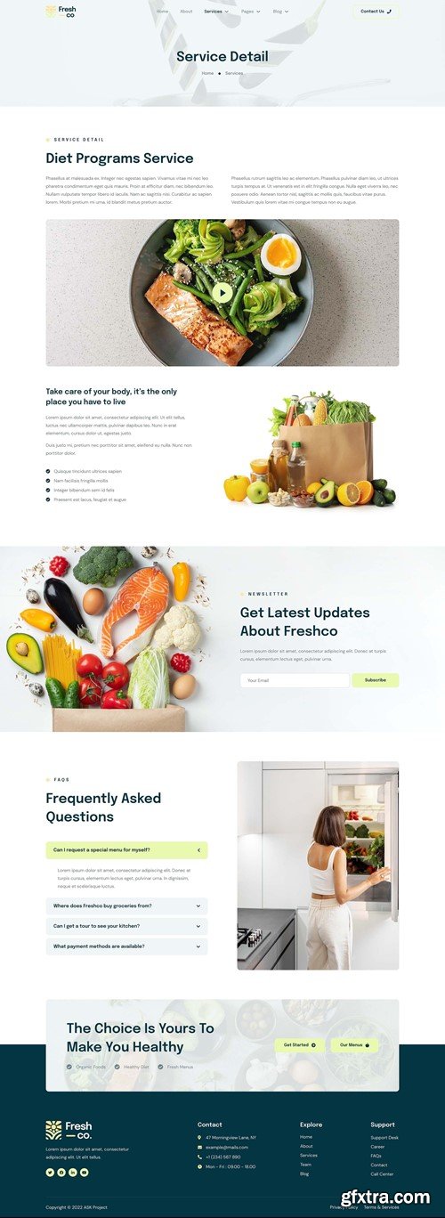 Freshco - Healthy Food & Nutrition Service Elementor Template Kit 4Y38HD8