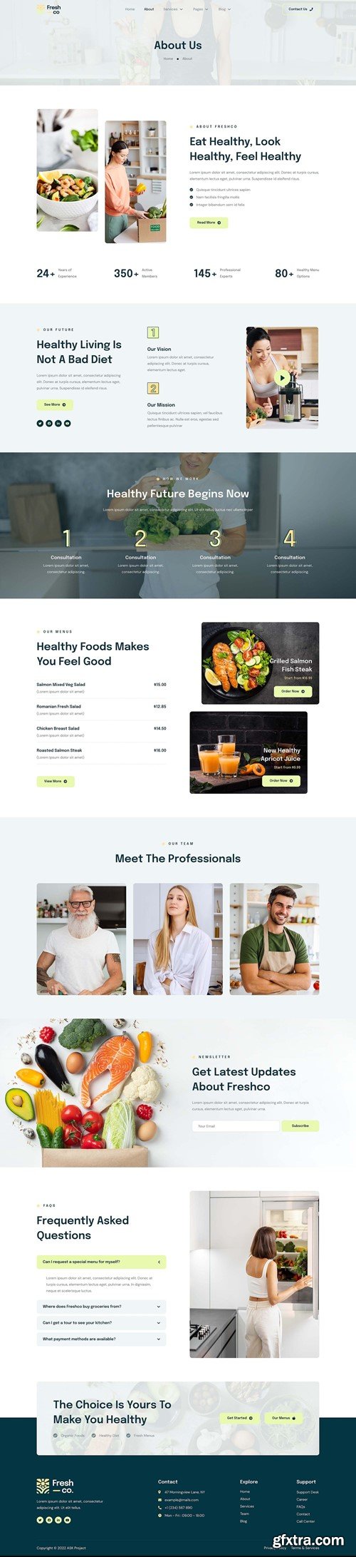 Freshco - Healthy Food & Nutrition Service Elementor Template Kit 4Y38HD8