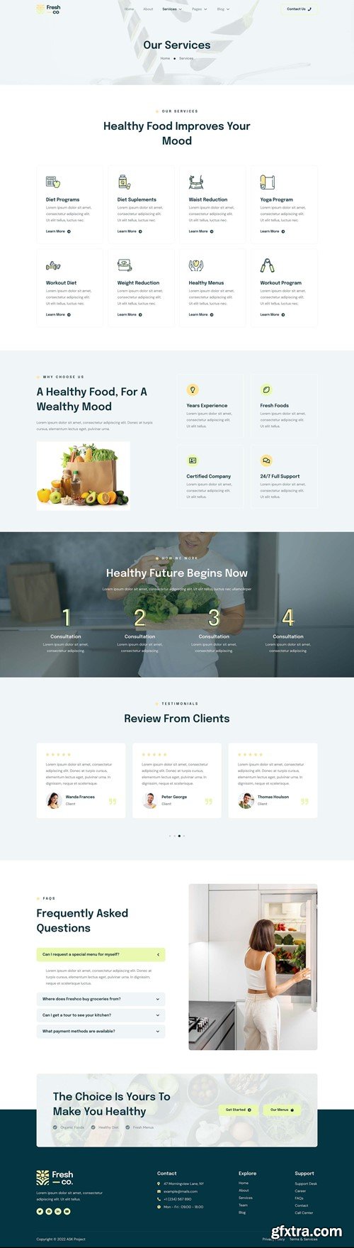 Freshco - Healthy Food & Nutrition Service Elementor Template Kit 4Y38HD8