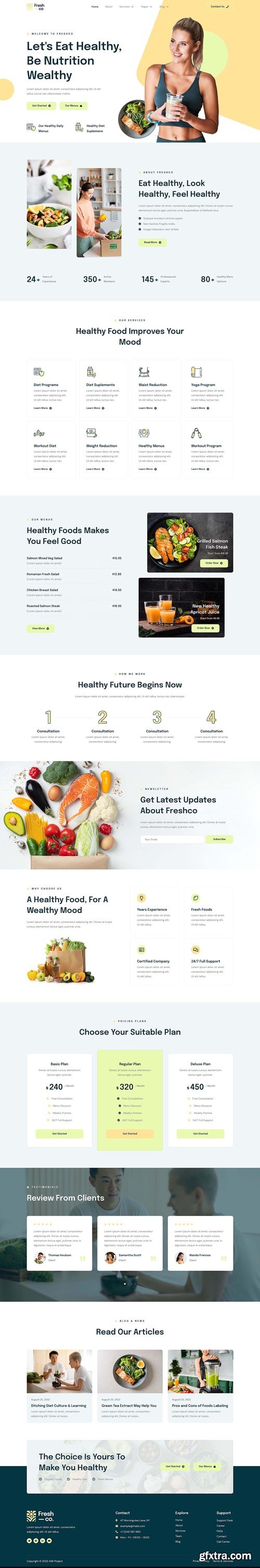 Freshco - Healthy Food & Nutrition Service Elementor Template Kit 4Y38HD8