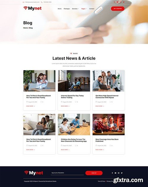 Mynet - Broadband & Internet Service Provider Elementor Template Kit 6Y92SXT
