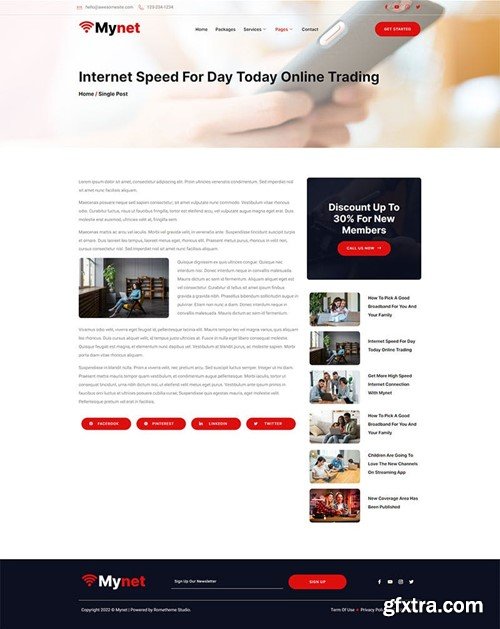 Mynet - Broadband & Internet Service Provider Elementor Template Kit 6Y92SXT