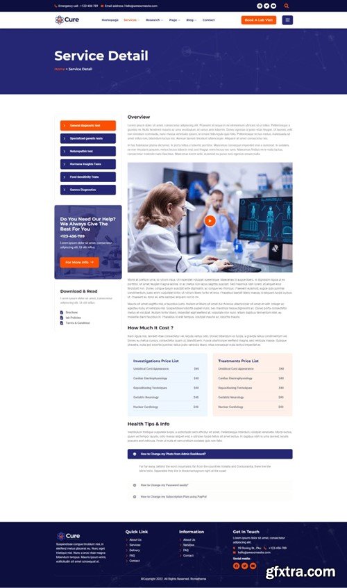 Cure - Science Research & Laboratory Elementor Template Kit 63K3Q22