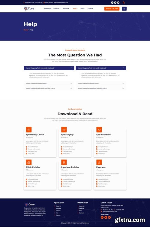 Cure - Science Research & Laboratory Elementor Template Kit 63K3Q22