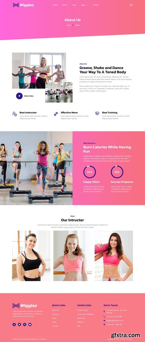 Wigglez – Aerobic & Zumba Studio Elementor Template Kit QDJ8TVR