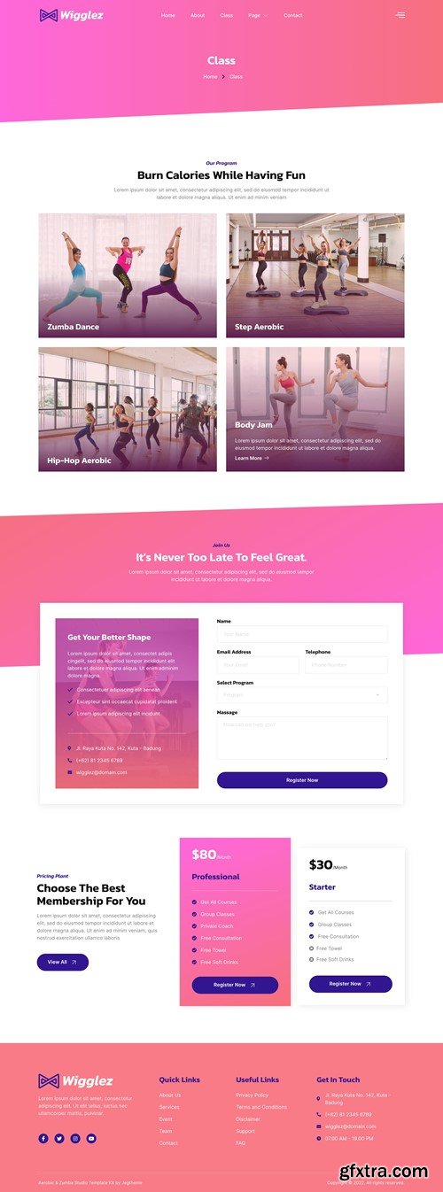 Wigglez – Aerobic & Zumba Studio Elementor Template Kit QDJ8TVR