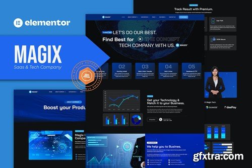 Magix - Saas & Tech Company Elementor Template Kit T7XBQ5A