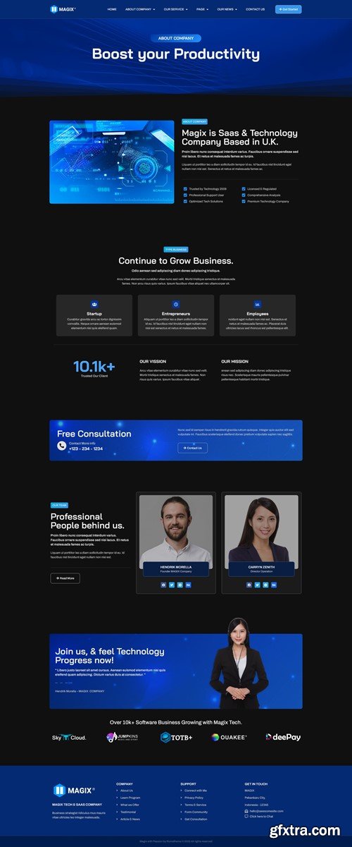 Magix - Saas & Tech Company Elementor Template Kit T7XBQ5A