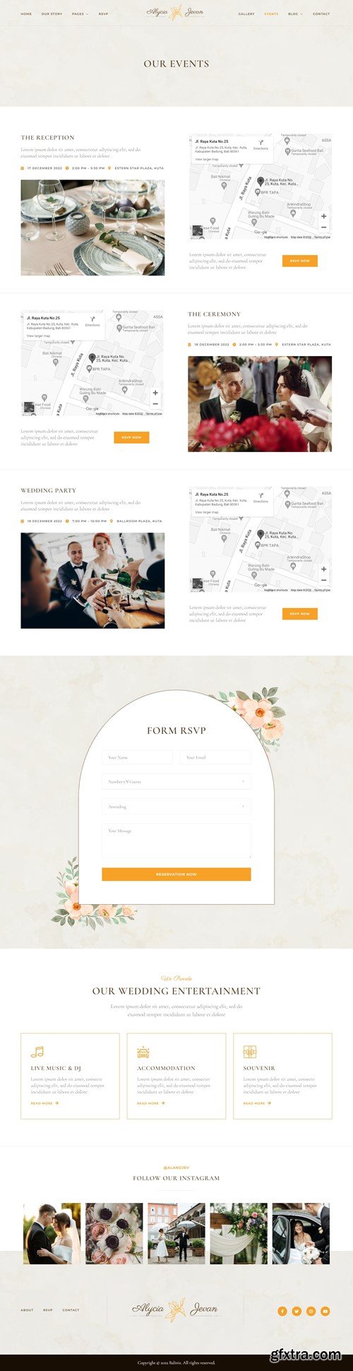 Alycia & Jevan – Wedding Invitation & RSVP Elementor Template Kit BBNYXK5