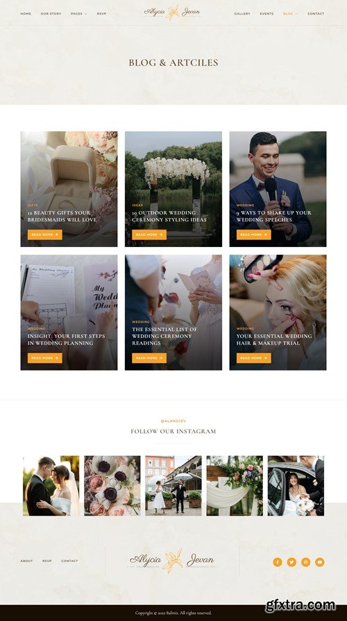 Alycia & Jevan – Wedding Invitation & RSVP Elementor Template Kit BBNYXK5