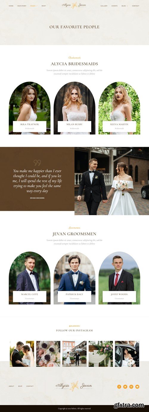 Alycia & Jevan – Wedding Invitation & RSVP Elementor Template Kit BBNYXK5