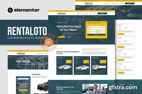 Rentaloto - Car Rental & Auto Services Elementor Template Kit CT8UHZD