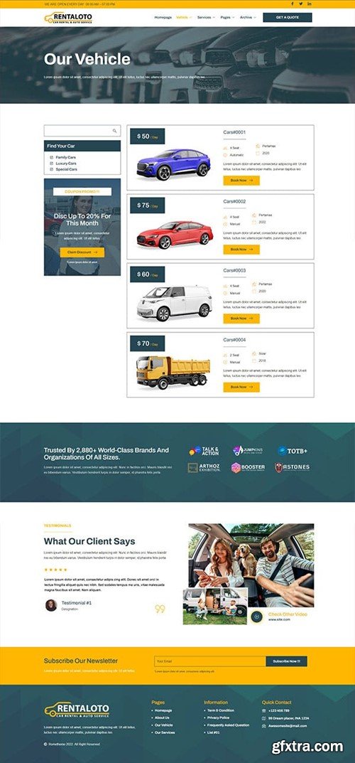 Rentaloto - Car Rental & Auto Services Elementor Template Kit CT8UHZD