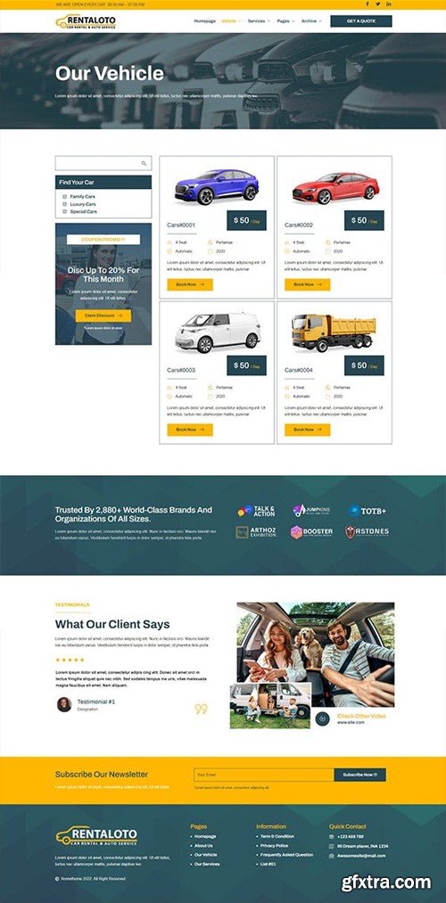 Rentaloto - Car Rental & Auto Services Elementor Template Kit CT8UHZD