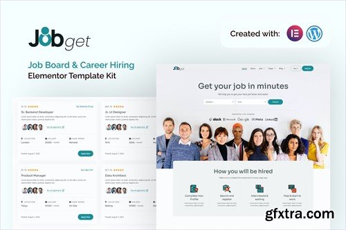 Jobget - Job Board & Career Hiring Elementor Template Kit Z8RF25Z