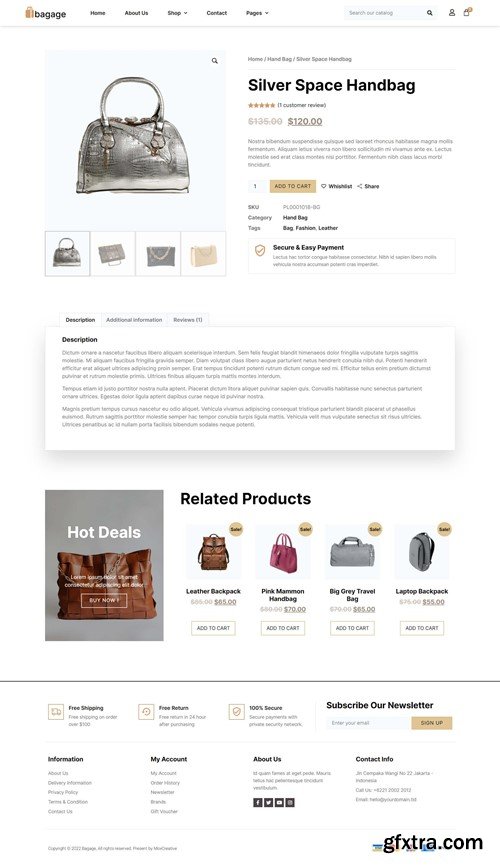 Bagage - Woocommerce Bag Store Elementor Pro Template Kit DGWZ3RK