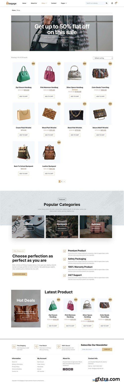 Bagage - Woocommerce Bag Store Elementor Pro Template Kit DGWZ3RK