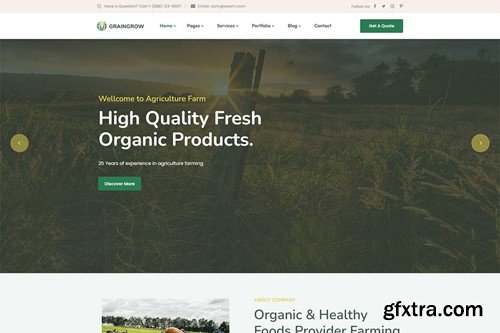 Graingrower – Agriculture Farming WordPress Theme LGR8J8L