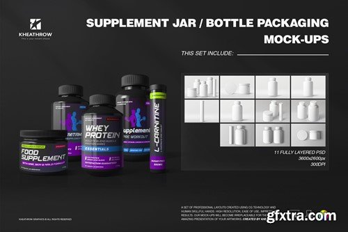 Supplement Jar / Bottle Packaging Mock-Ups 39FDDL5